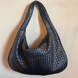Black Woven Hobo Bag